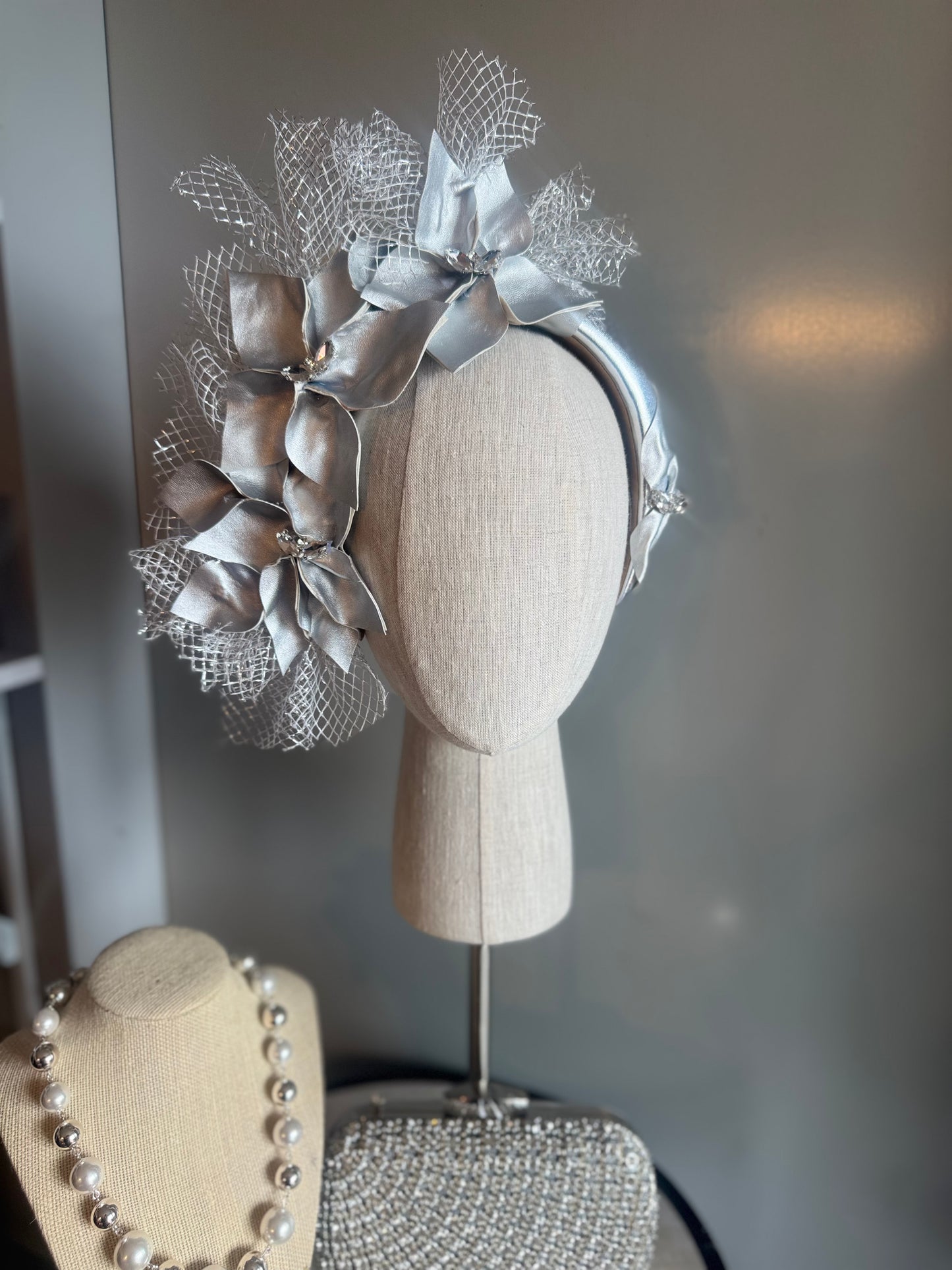 “Joy” silver pleather statement