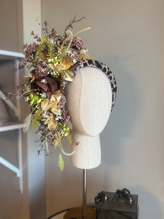 “Lettie” leopard  gold floral