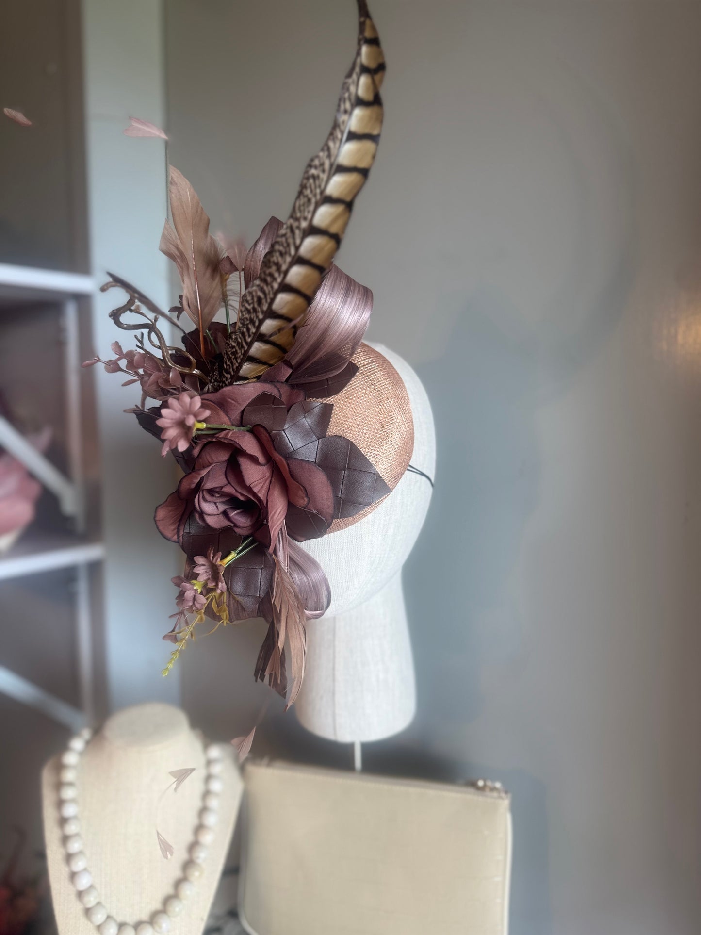 “Jackie” brown floral statement