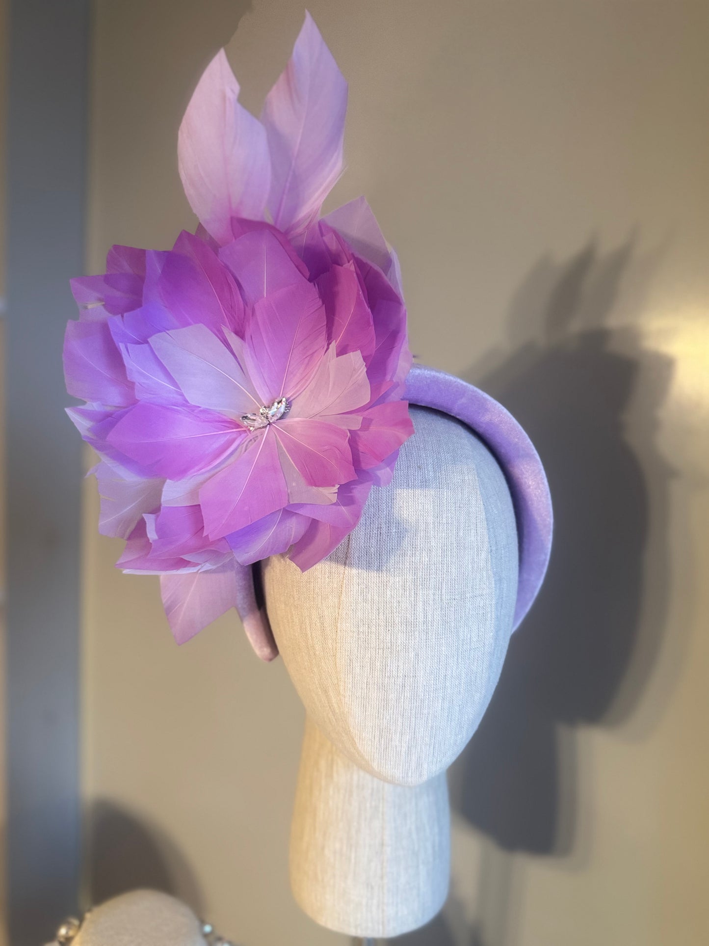 “Dimity” lilac feather floral