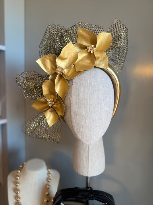 “Louise” gold pleather statement