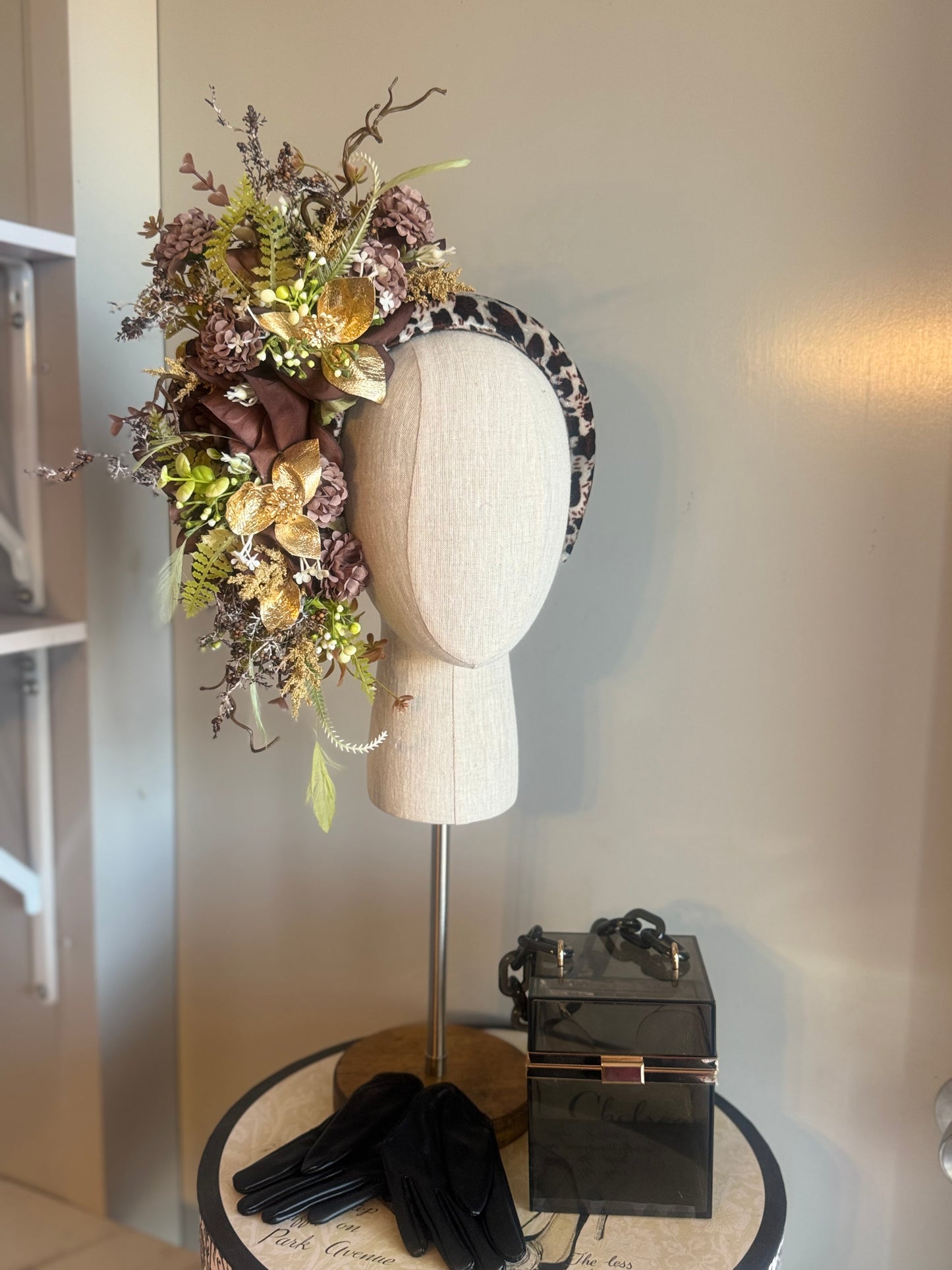 “Lettie” leopard  gold floral