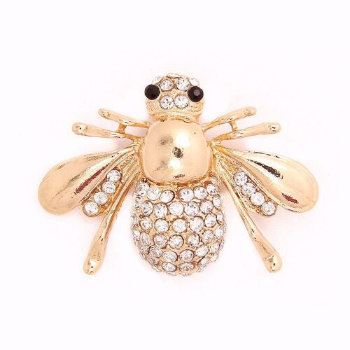 Gold bee brooch