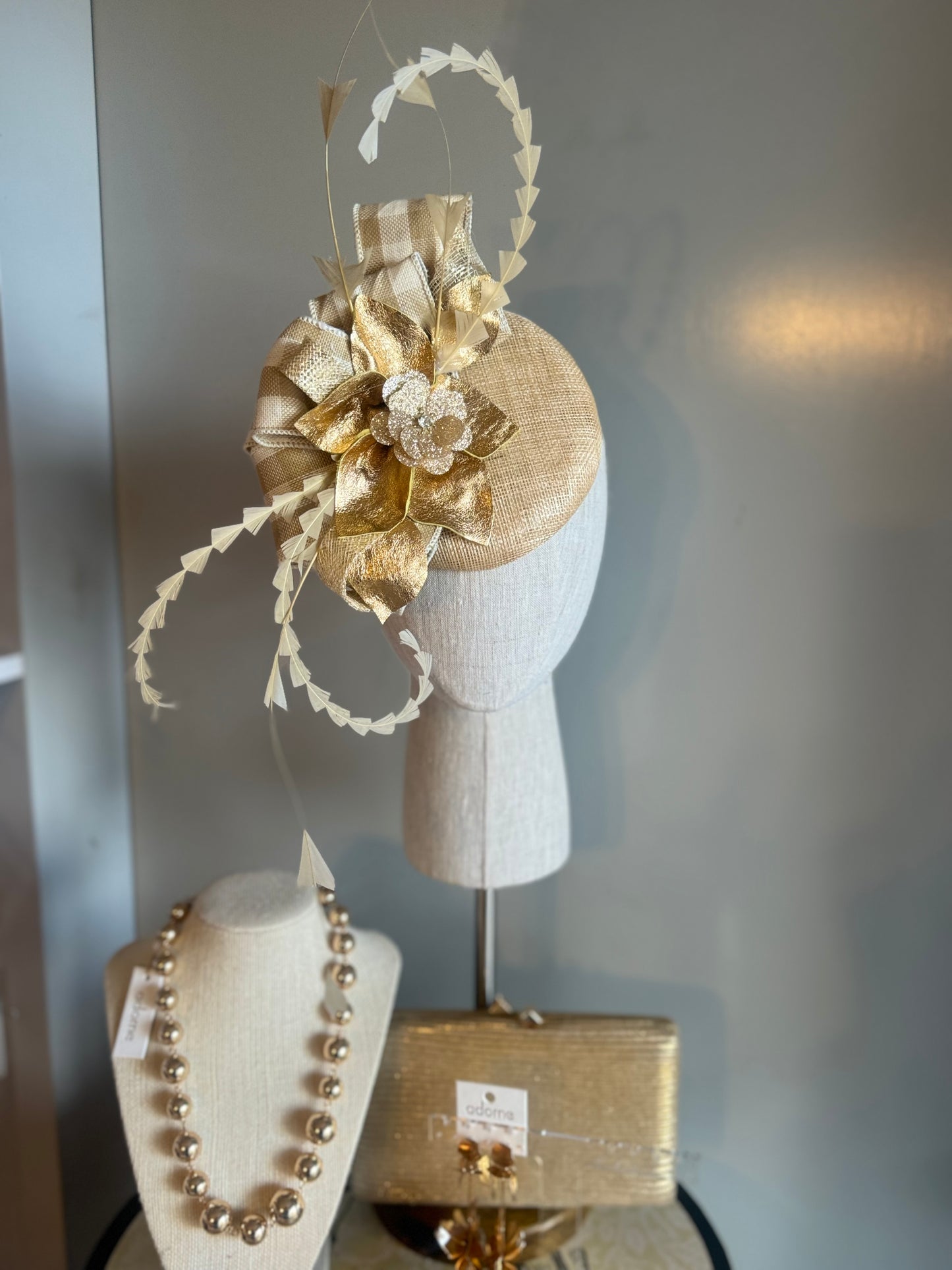 “Sam” gold statement fascinator