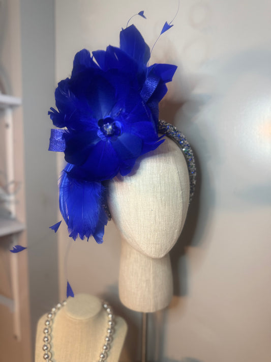 “Meena” cobalt feather statement