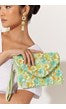 Sequin floral fold over clutch