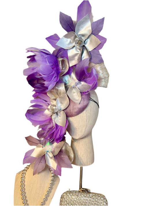 “Lavender May” lilac & silver statement