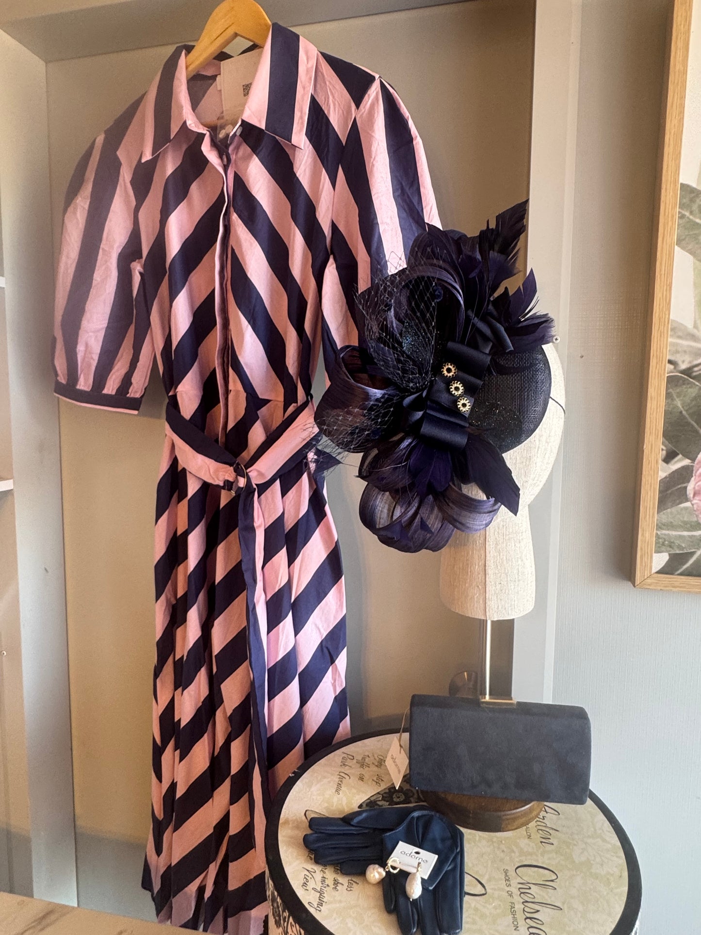 “Melanie” navy blue statement fascinator