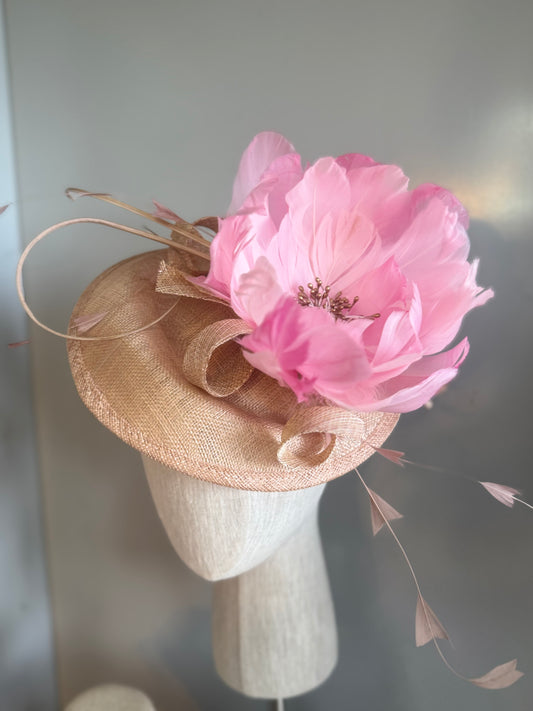 “Anthea” pink & nude brim