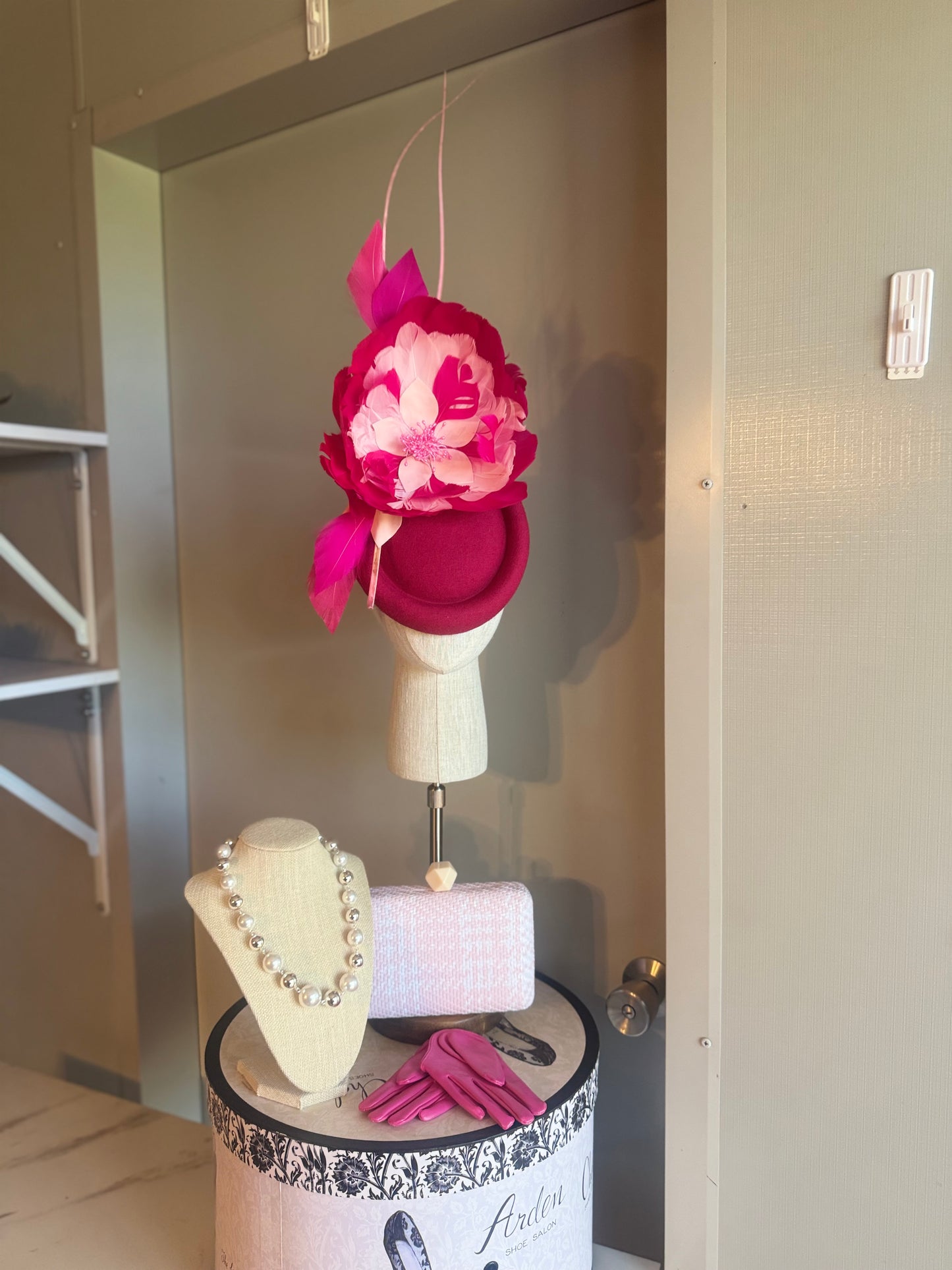 “Tilly” pink feather statement
