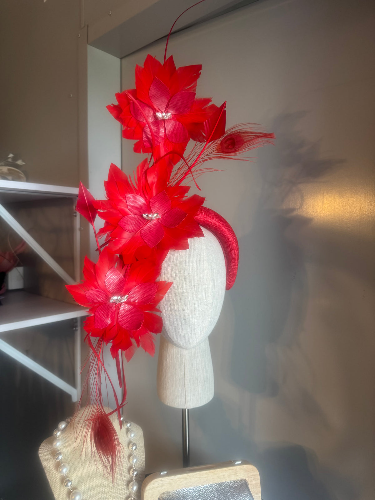 “Charlotte” Red feather statement