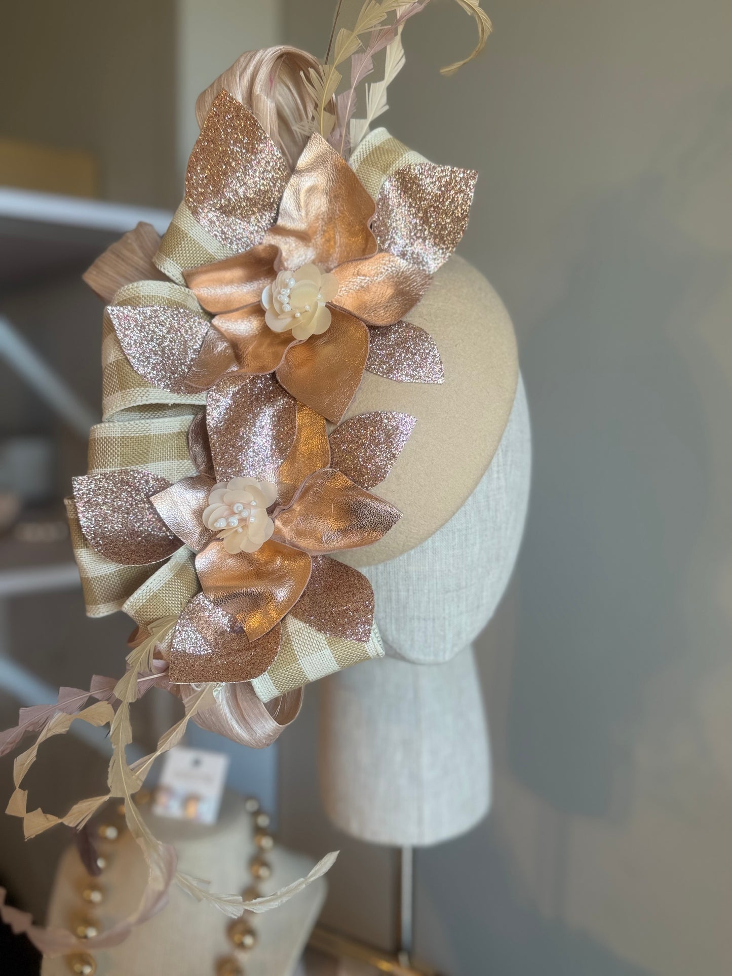 “Jacinta” Nude rose gold pillbox