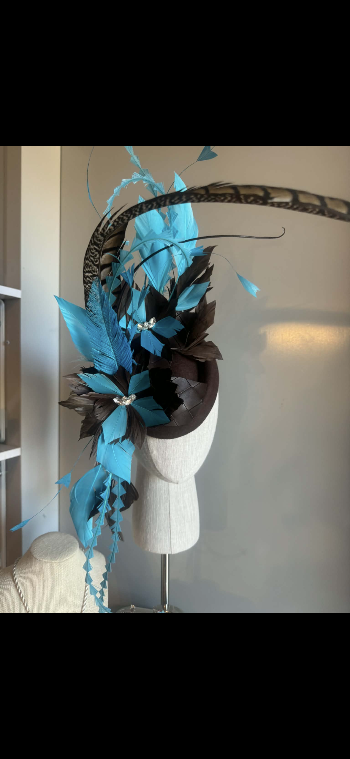 “Piper” chocolate brown and turquoise statement