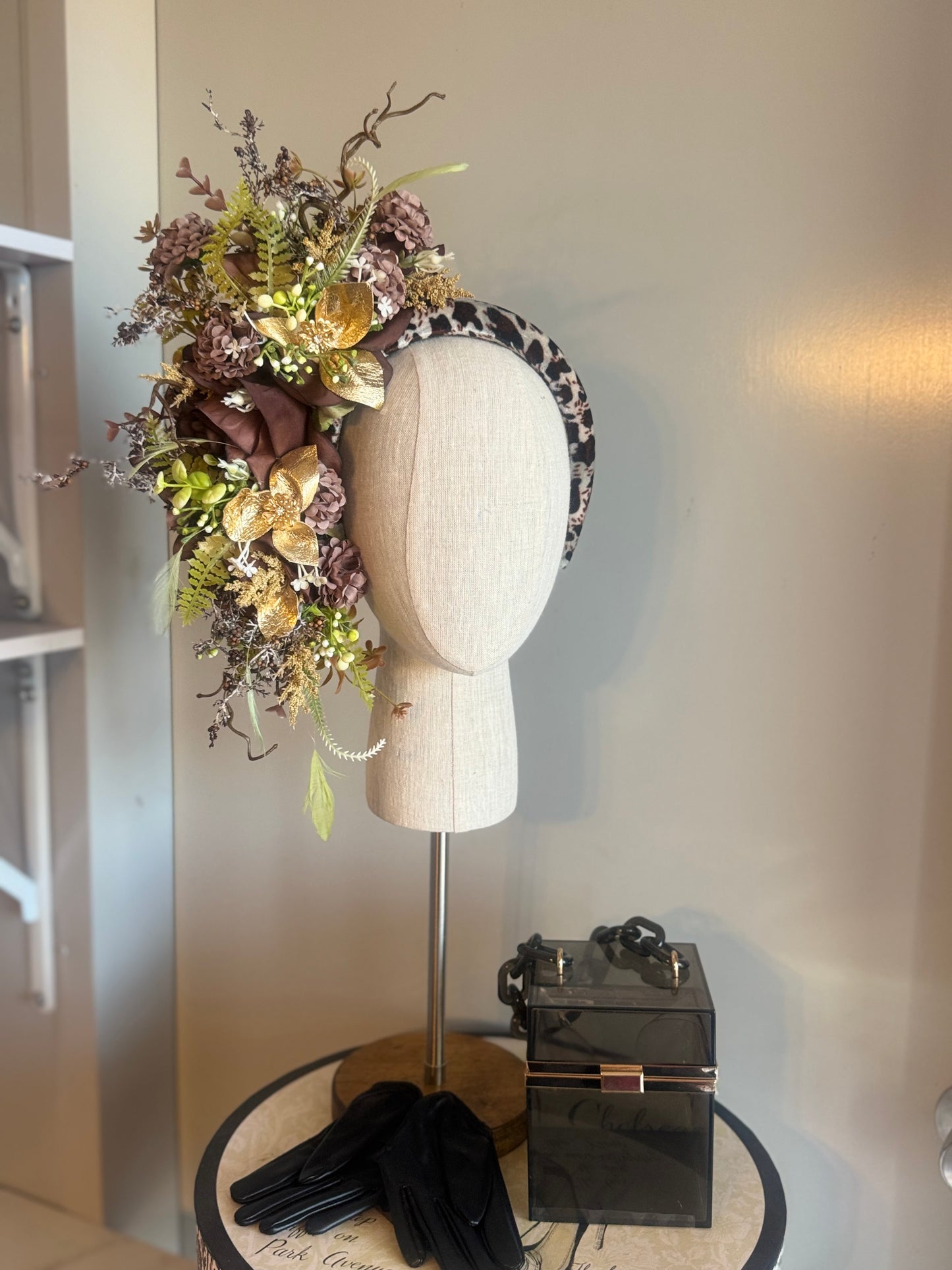 “Lettie” leopard  gold floral