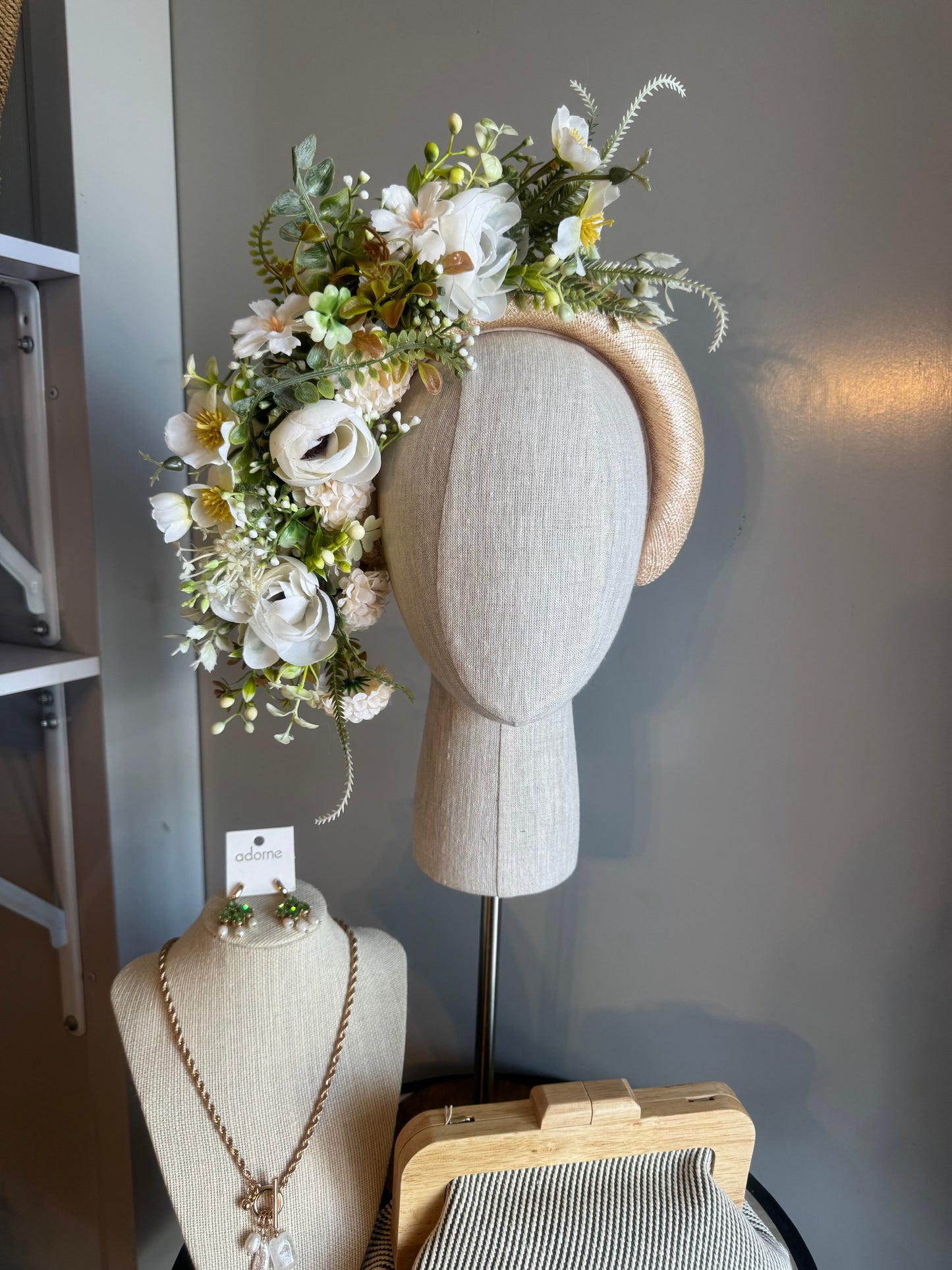 “Chelsea” floral statement sinamay headband