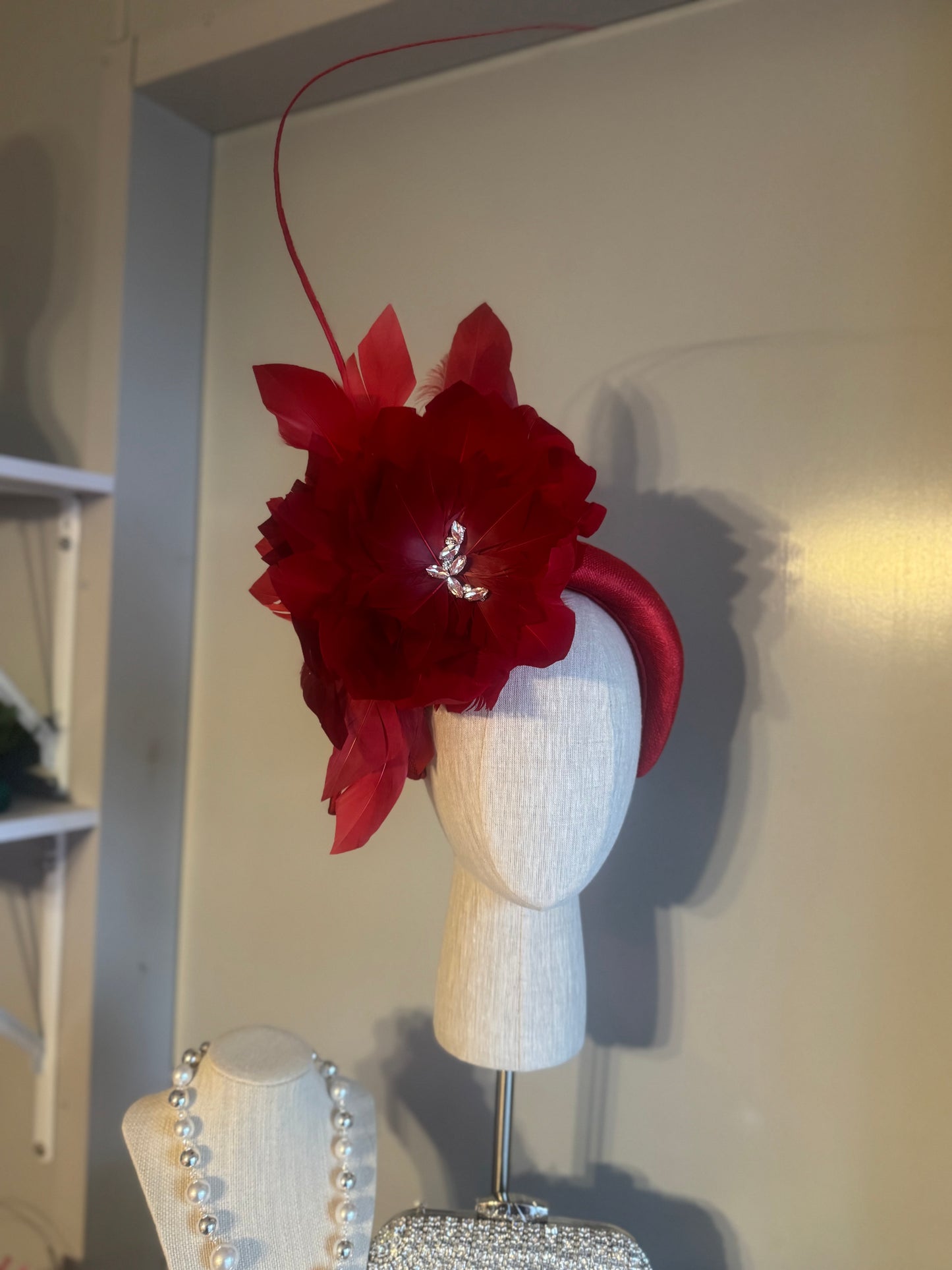 “Taylor” Red feather statement