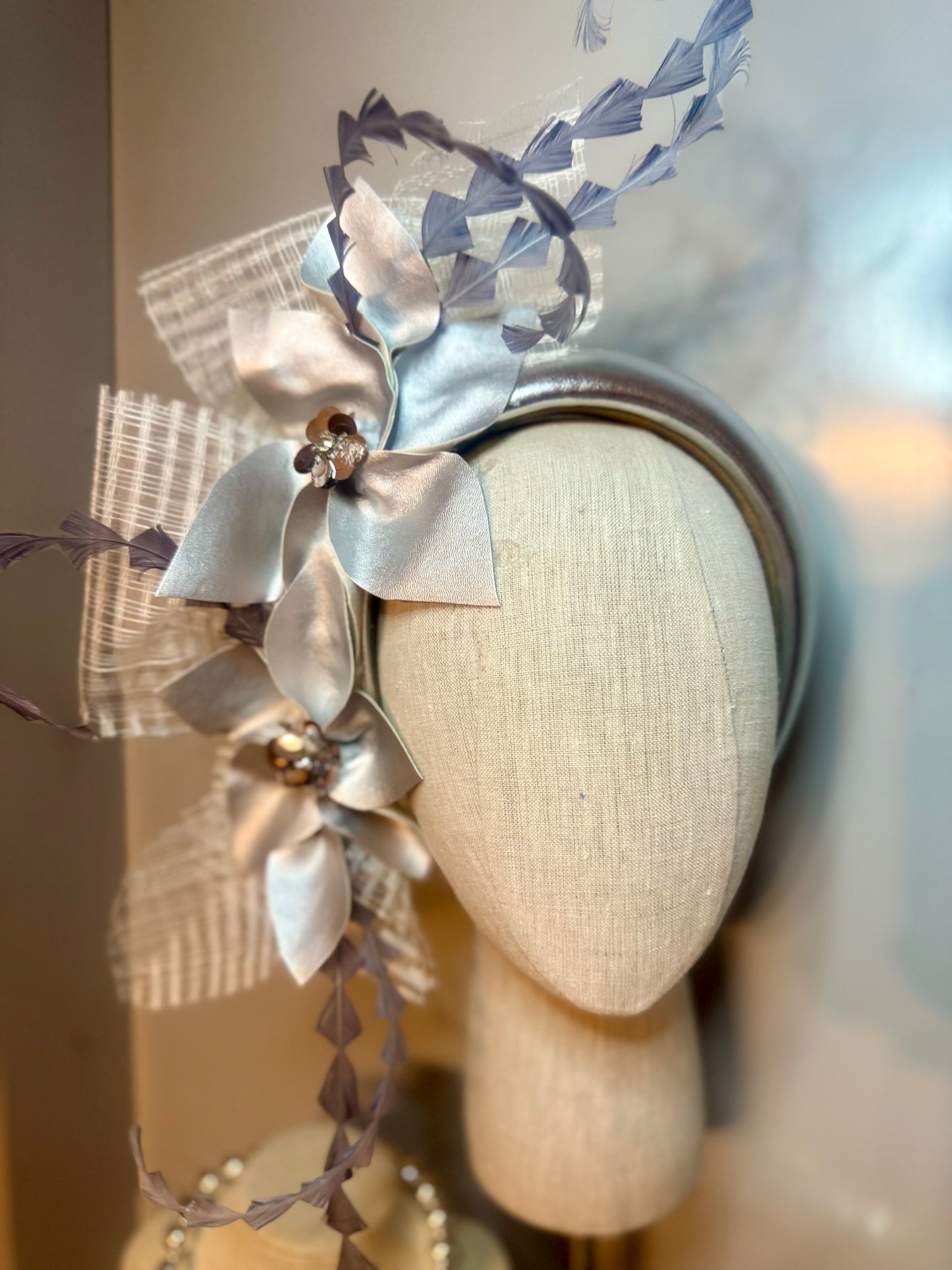 “Sylvie” silver pleather statement