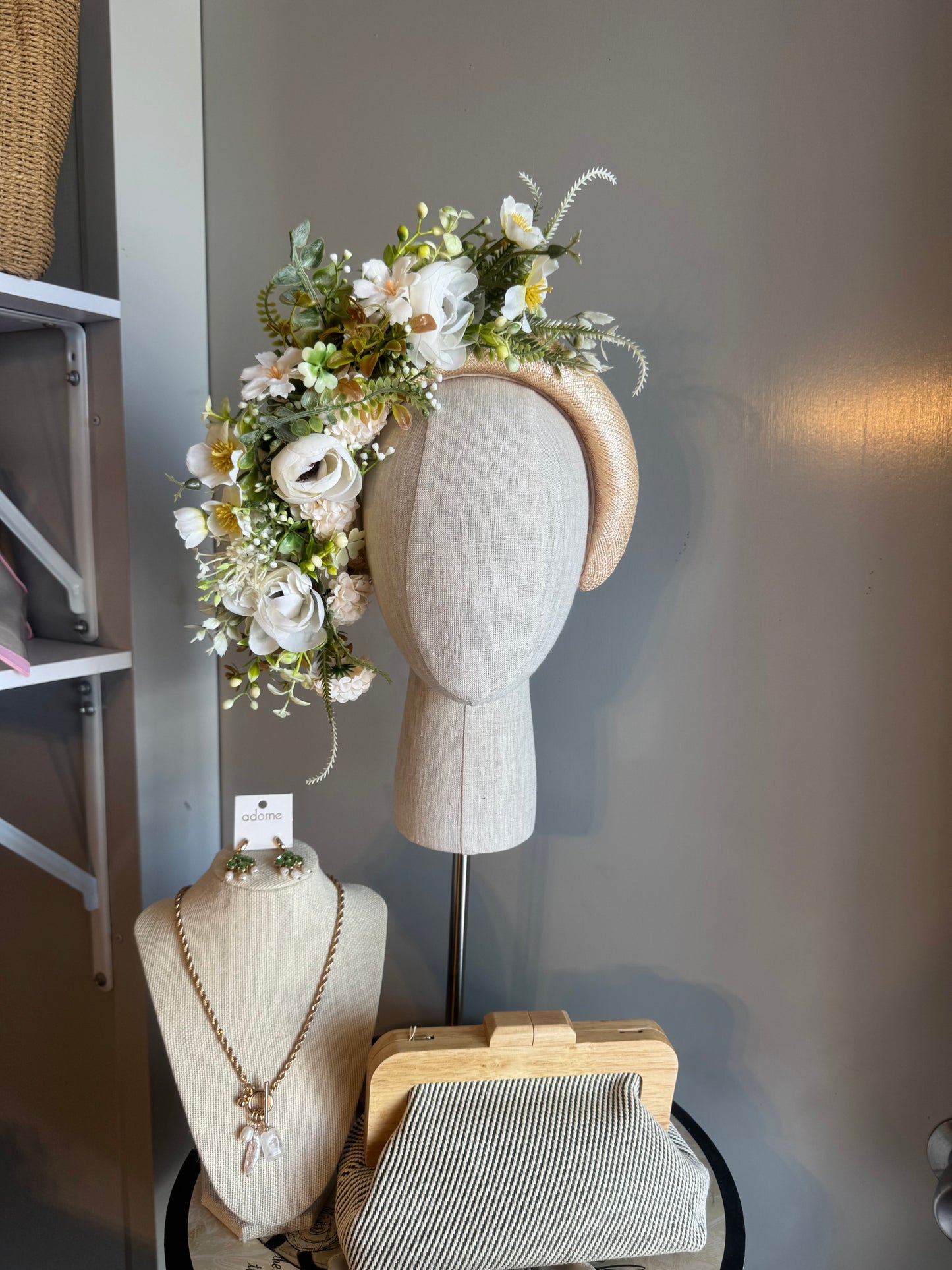 “Chelsea” floral statement sinamay headband