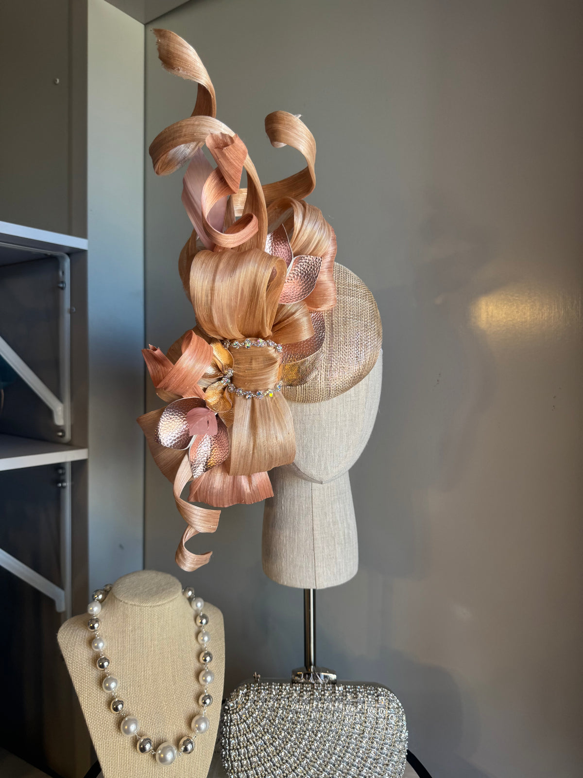 “Jess” blush pink & rose gold statement