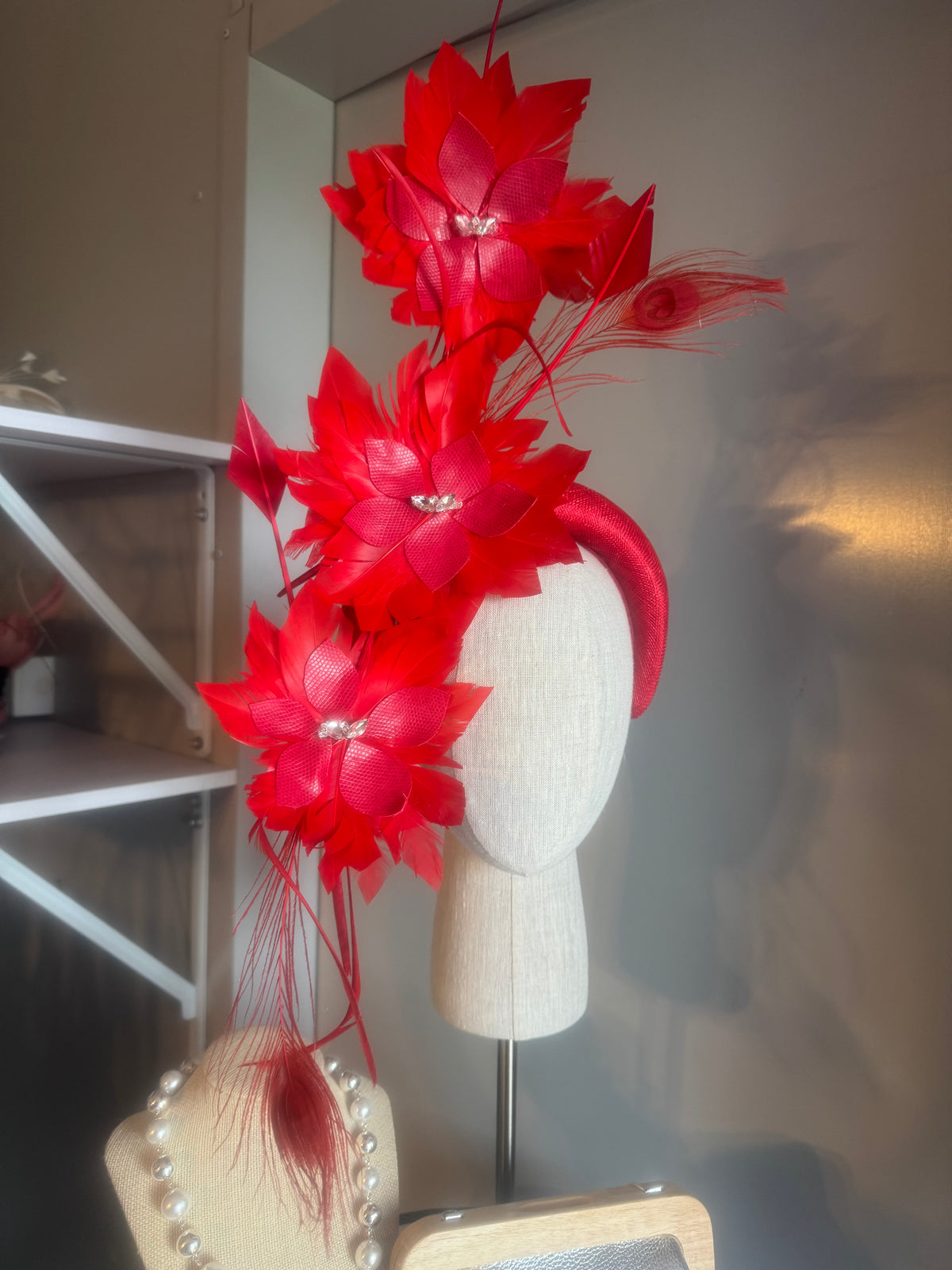 “Charlotte” Red feather statement