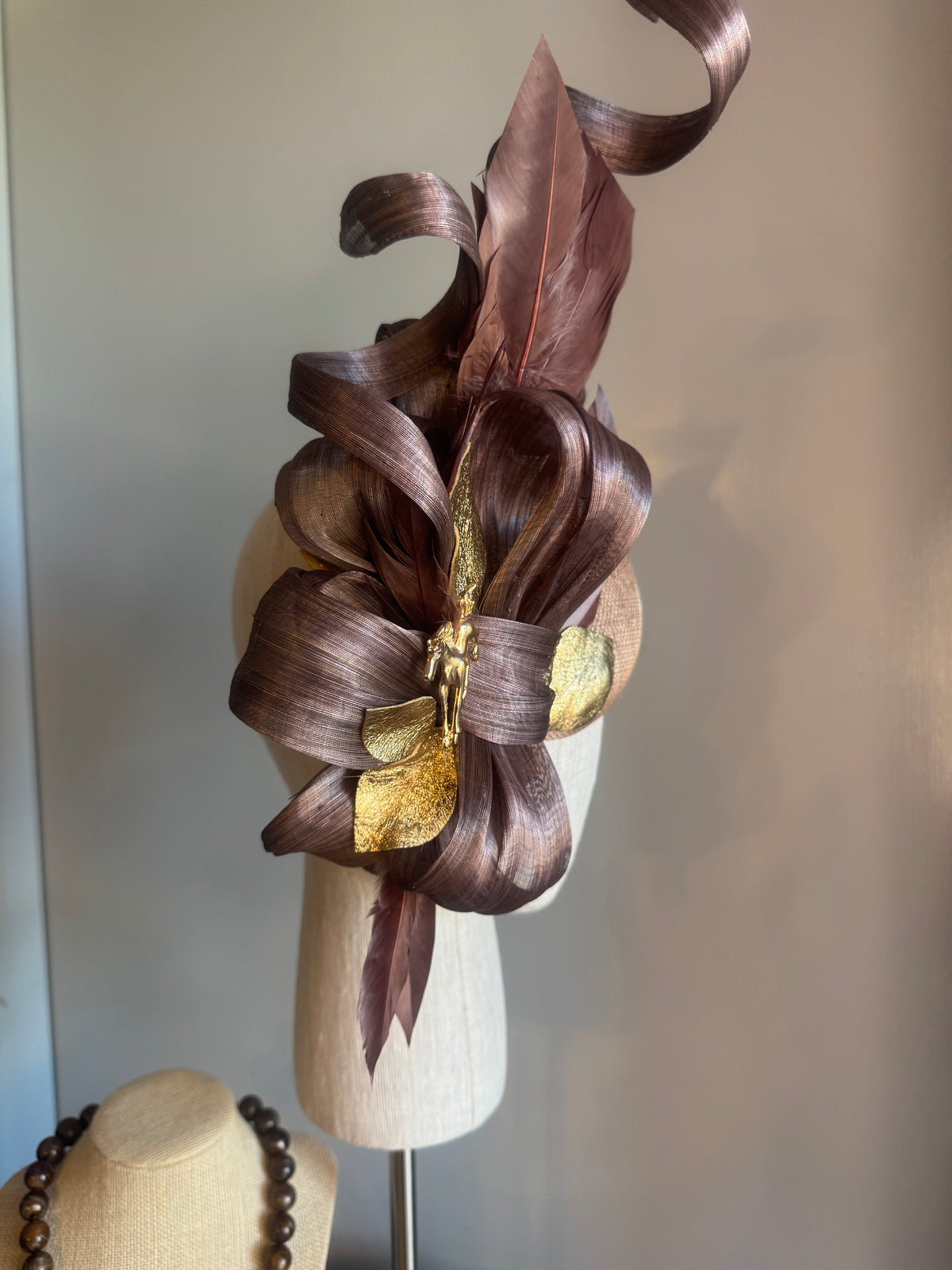 “Rita” brown & Gold statement