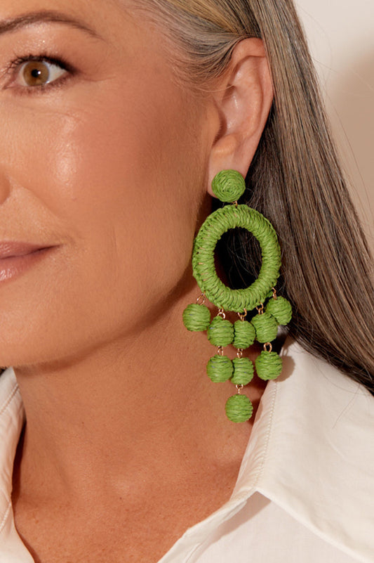 APOLLO STATEMENT DROPLET EARRINGS (GREEN