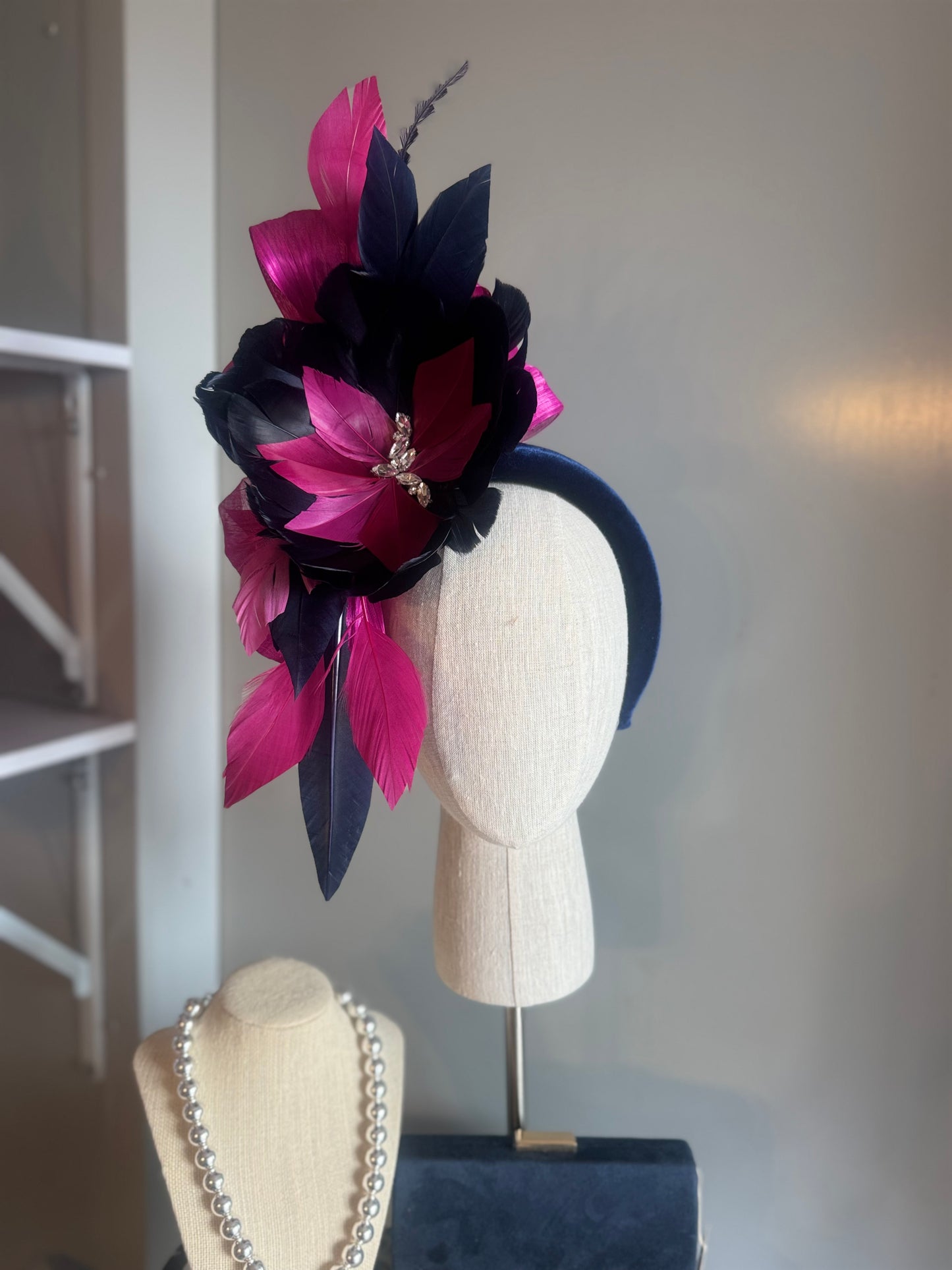 “Catherine” Navy & Magenta statement