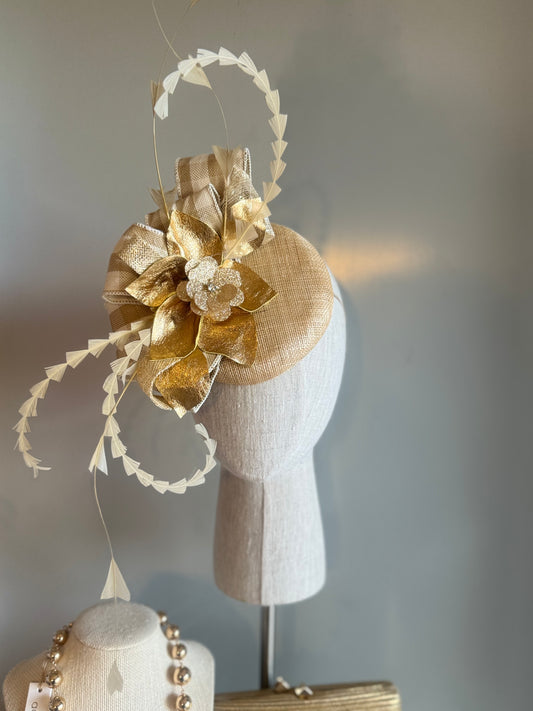 “Sam” gold statement fascinator