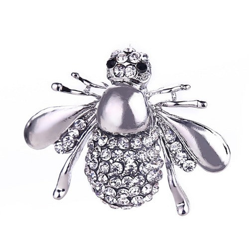 Silver bee brooch