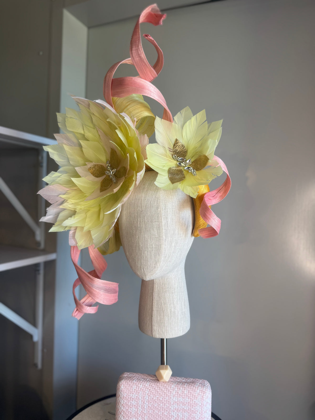 “Pia” yellow,pink and gold statement