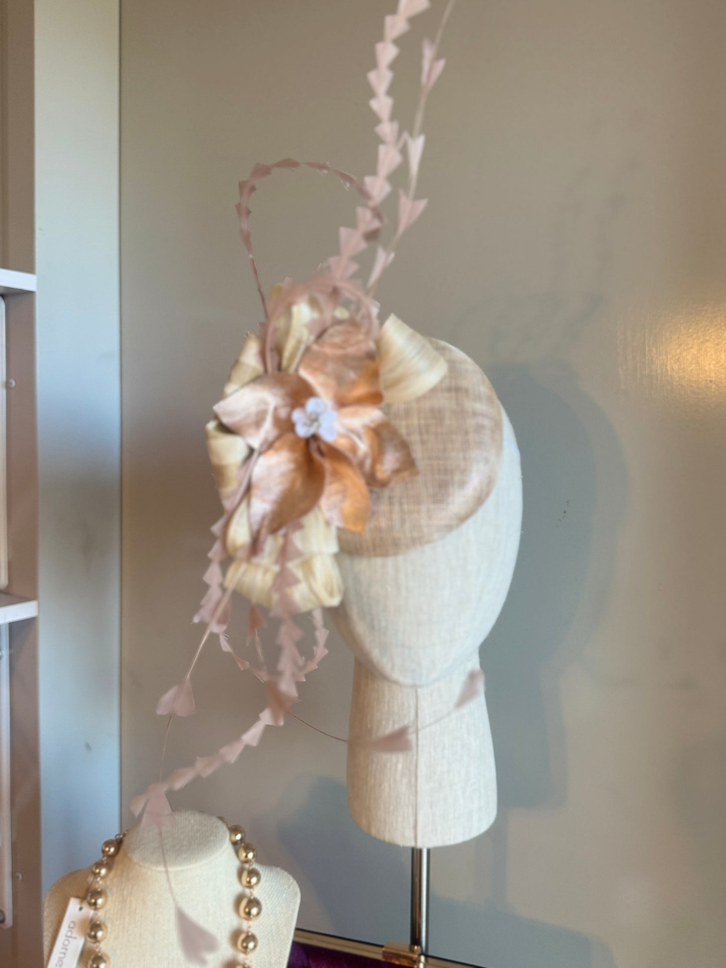 “Emmi” rose gold statement fascinator