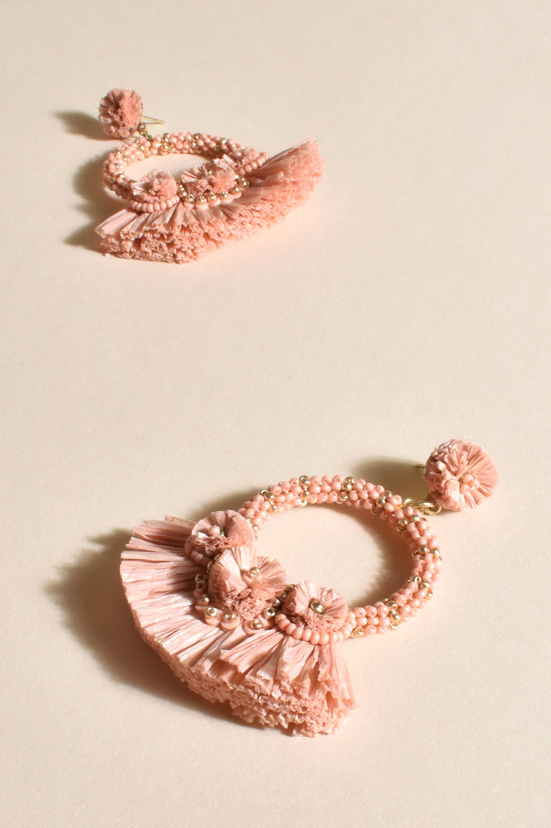 Adorne Raffia statement earrings