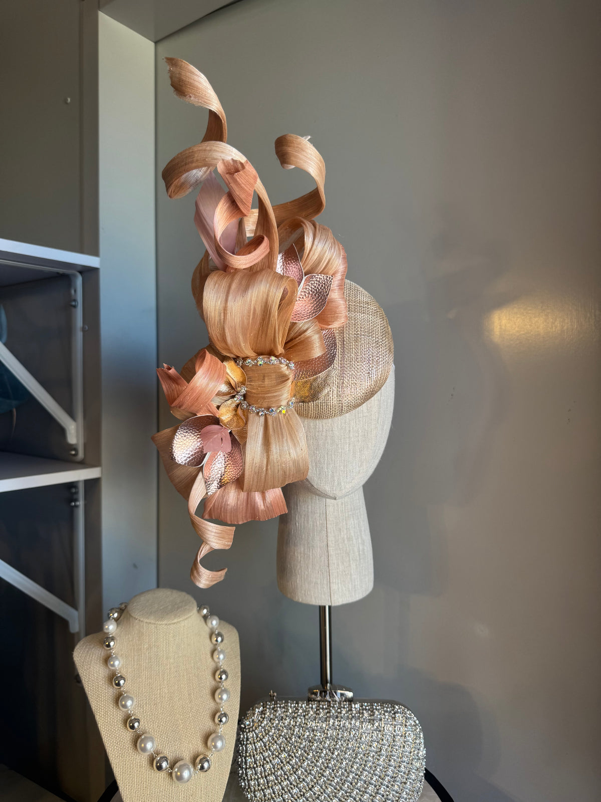 “Jess” blush pink & rose gold statement