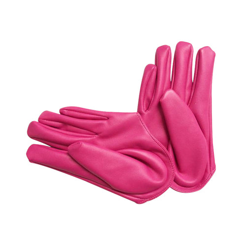 Hot pink palm gloves faux leather