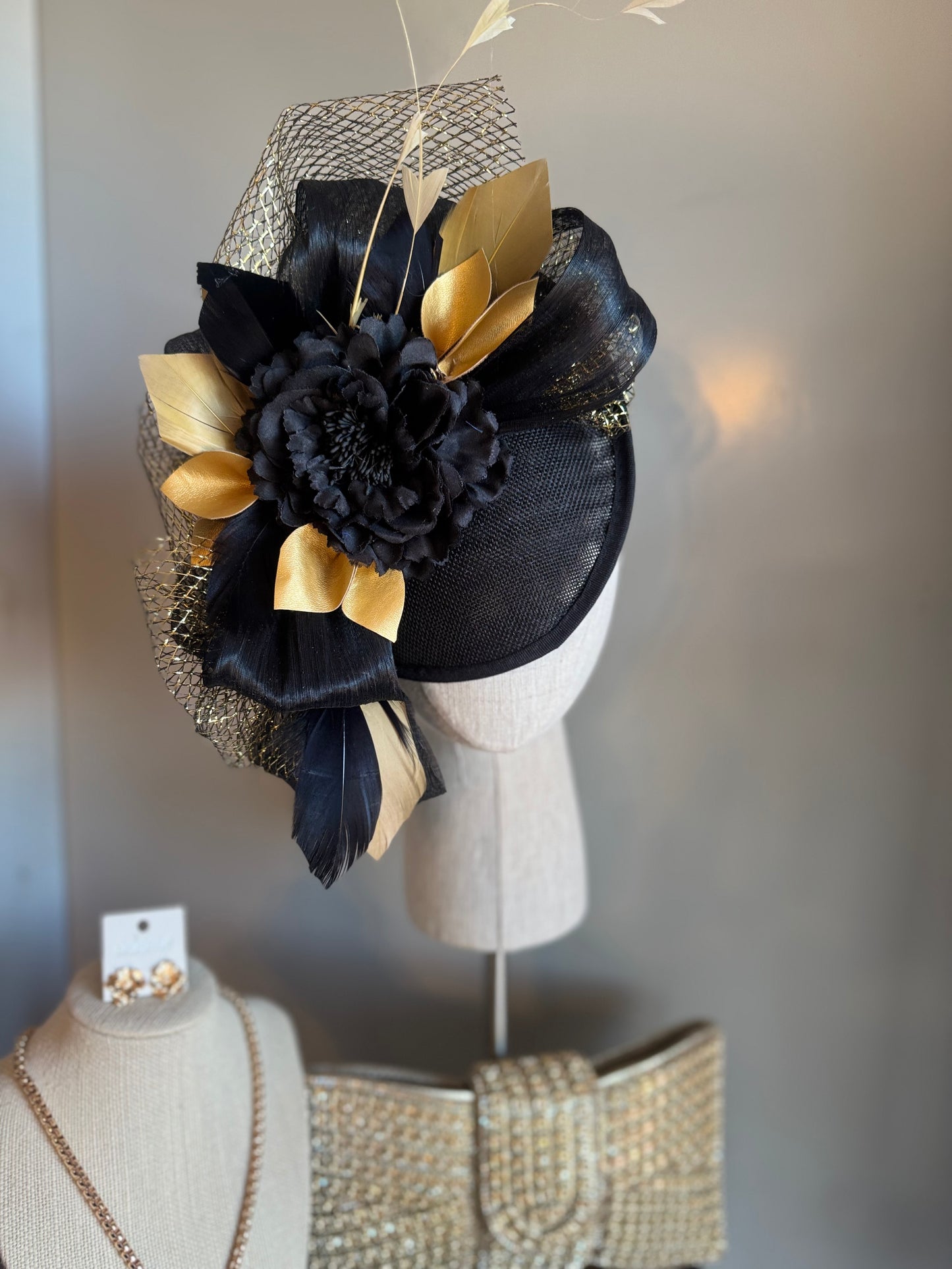“Samantha” black & gold statement