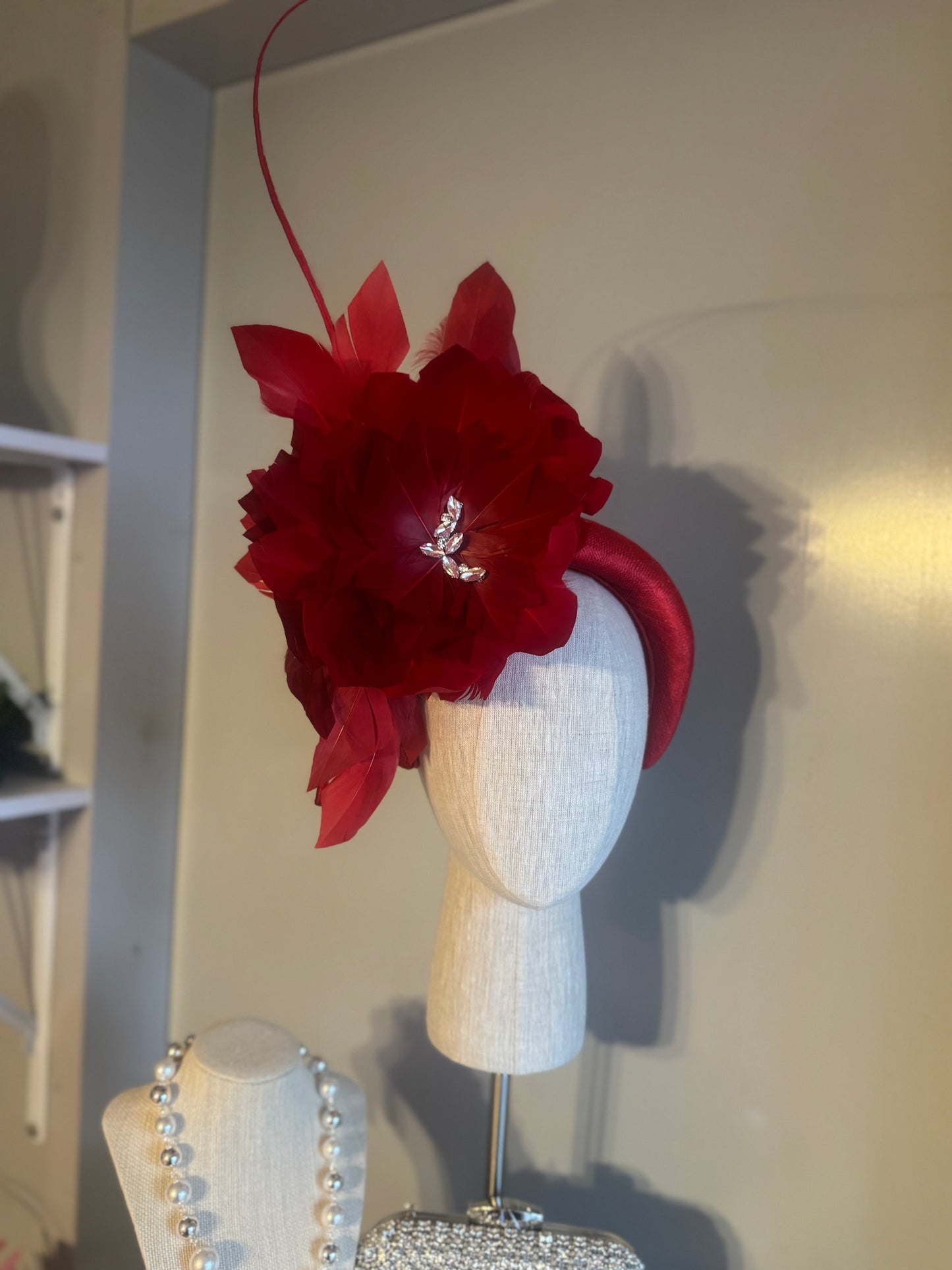 “Taylor” Red feather statement