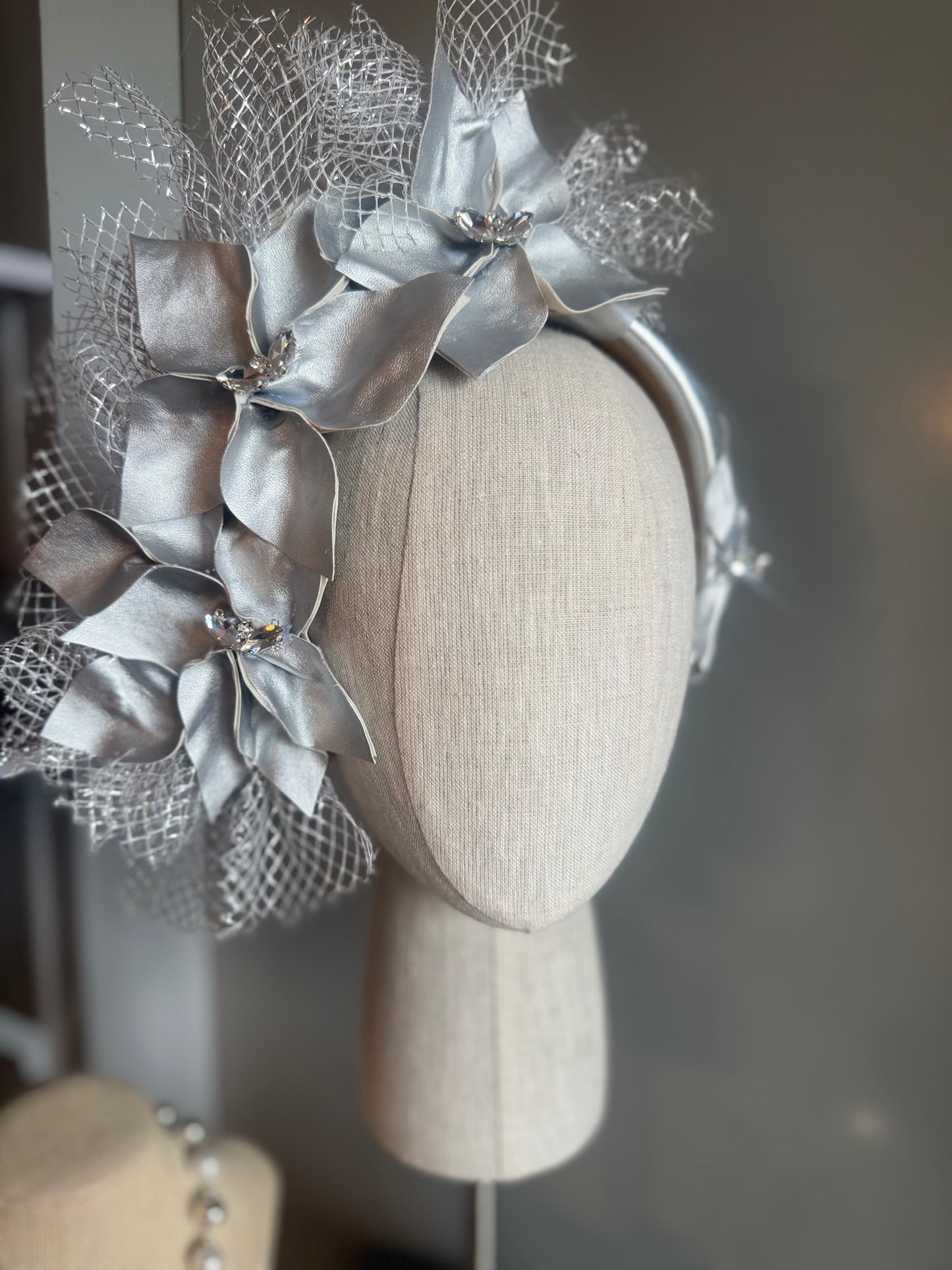 “Joy” silver pleather statement