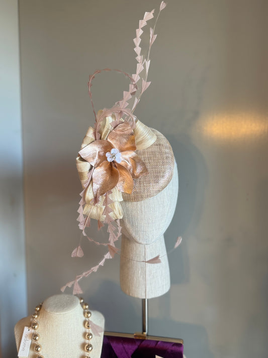 “Emmi” rose gold statement fascinator