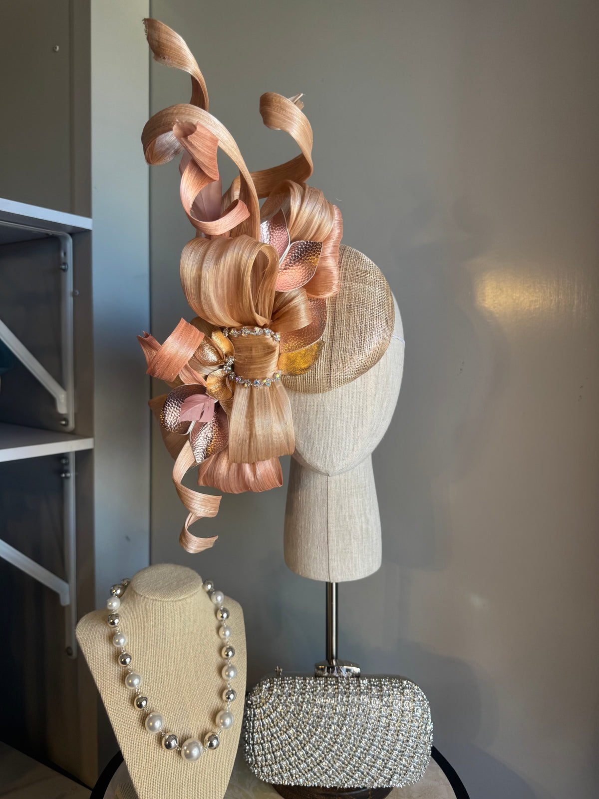 “Jess” blush pink & rose gold statement