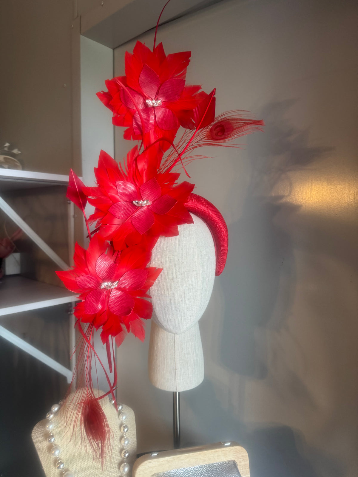 “Charlotte” Red feather statement