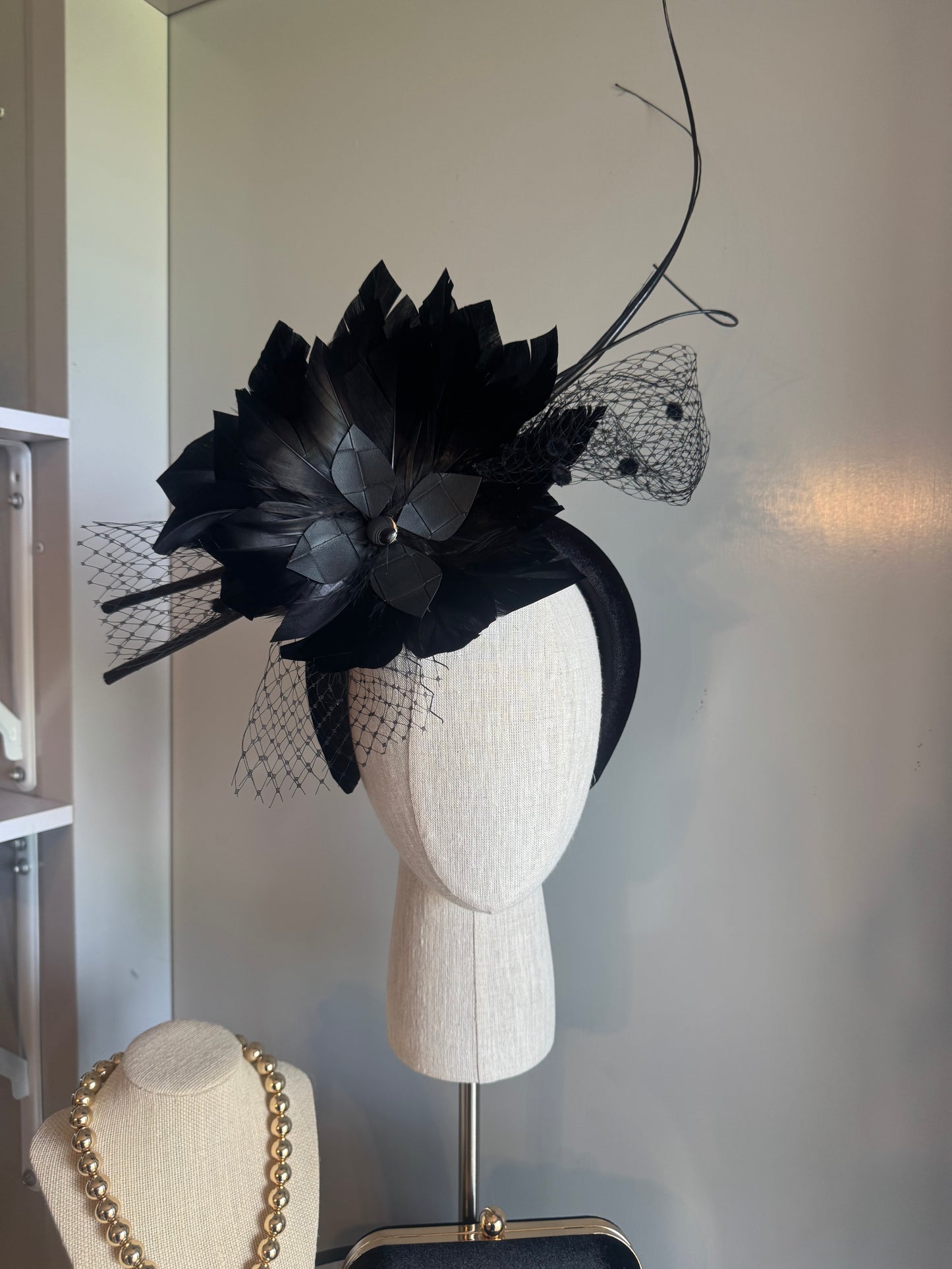 “bobbi” black feather statement