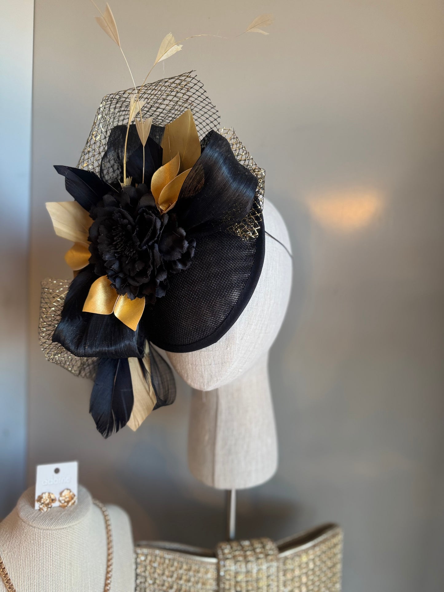 “Samantha” black & gold statement