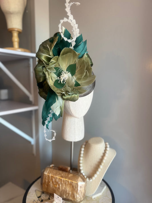 “August” green feather statement