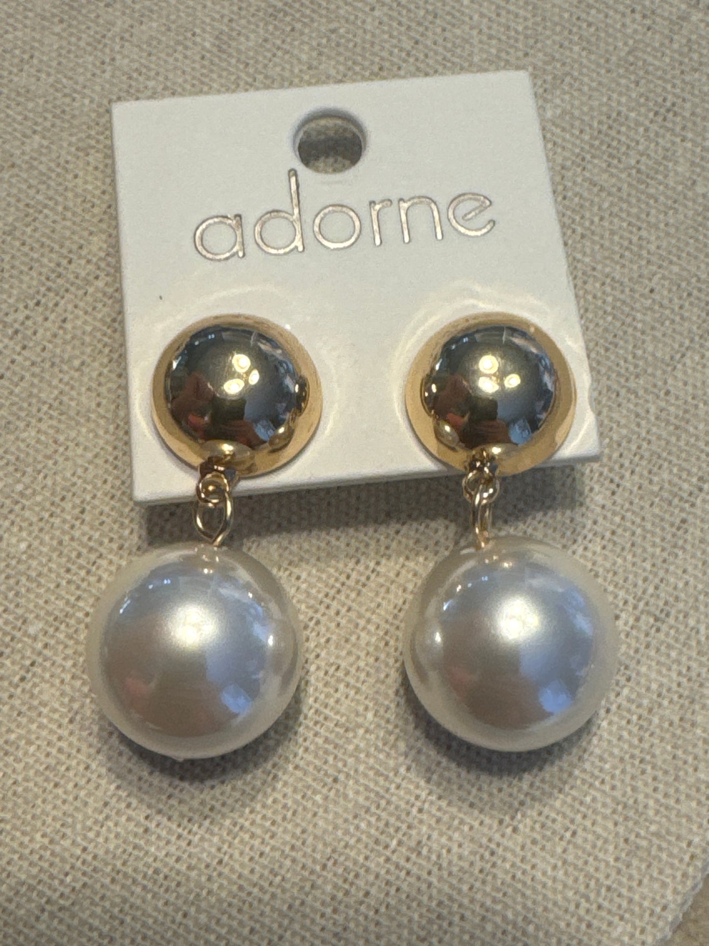 Dome Top Faux Pearl Earrings