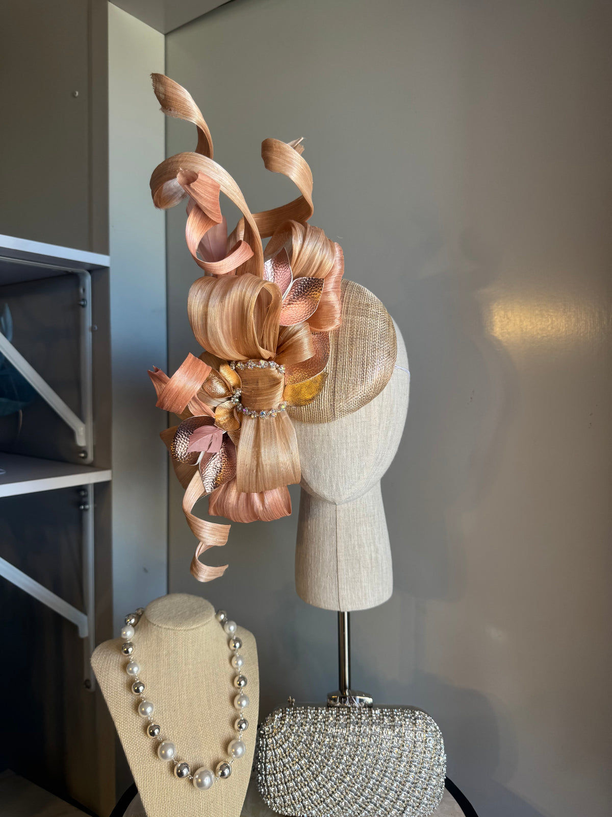 “Jess” blush pink & rose gold statement
