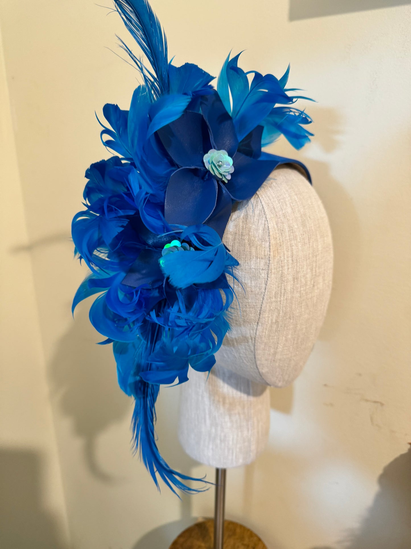 Blue feather floral