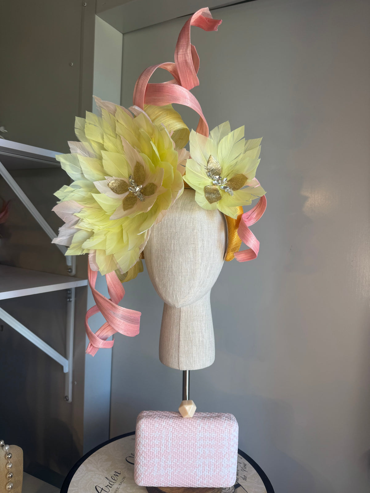 “Pia” yellow,pink and gold statement