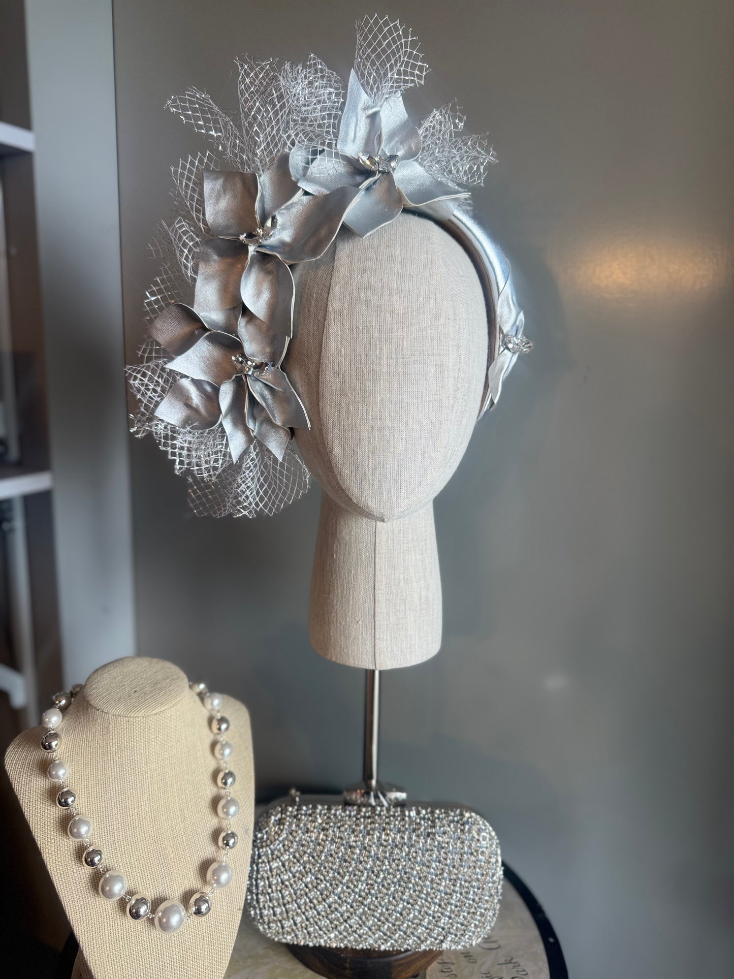 “Joy” silver pleather statement