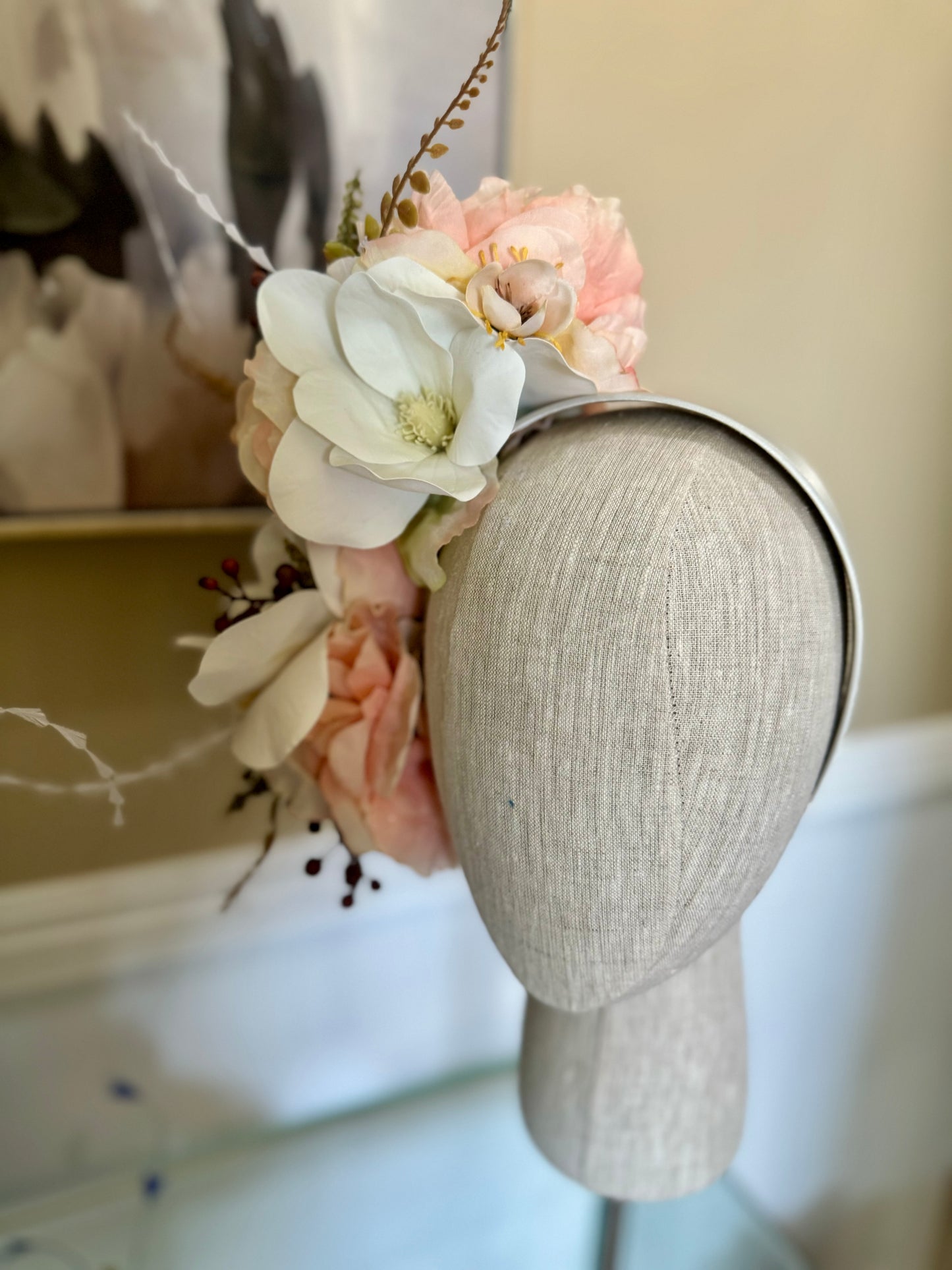 “Aubrey” white & blush floral