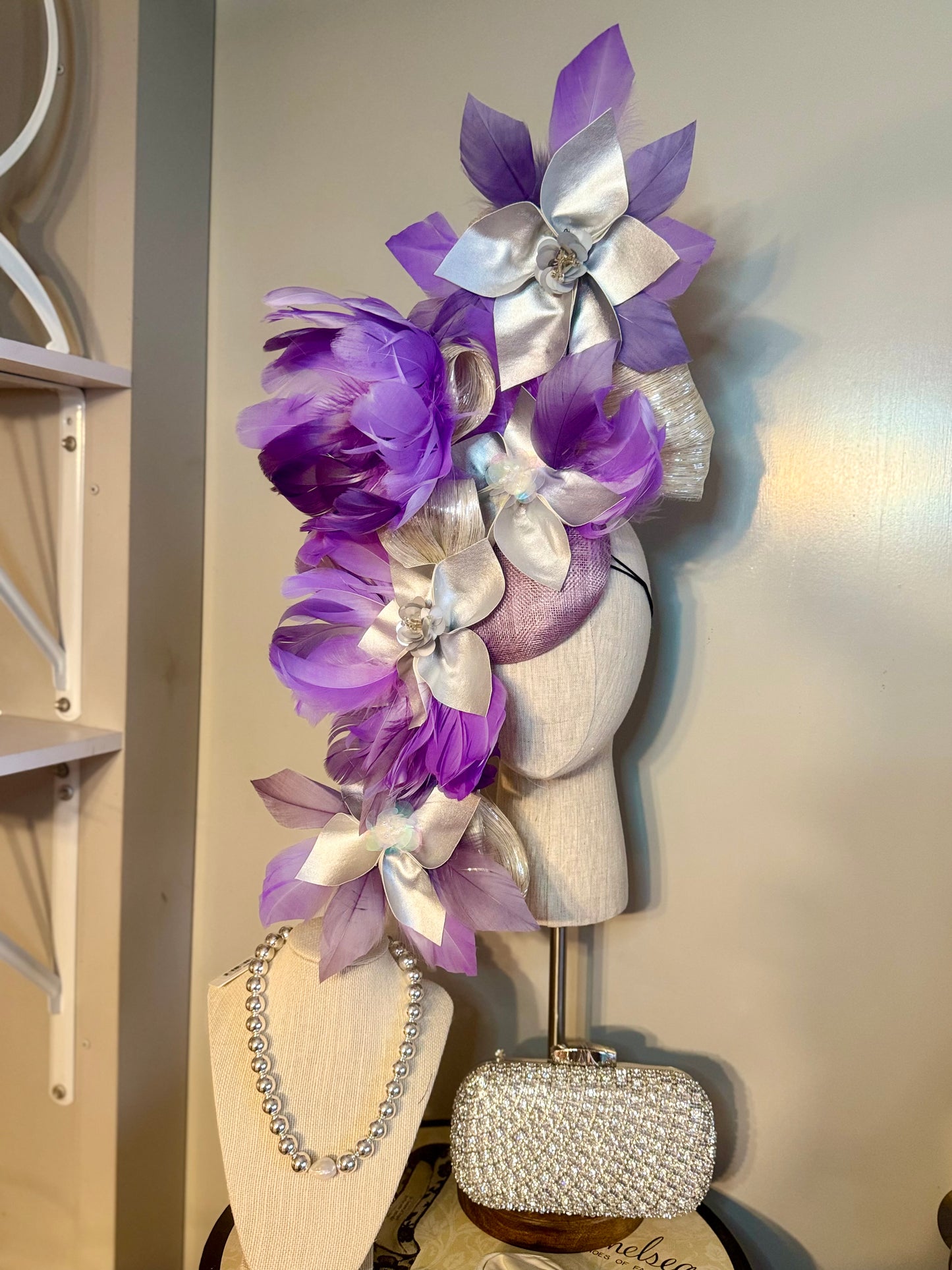 “Lavender May” lilac & silver statement